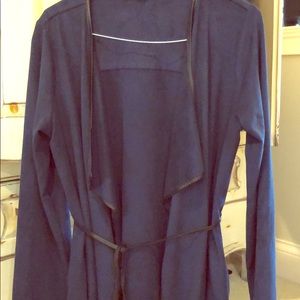 navy blue suede jacket accessory